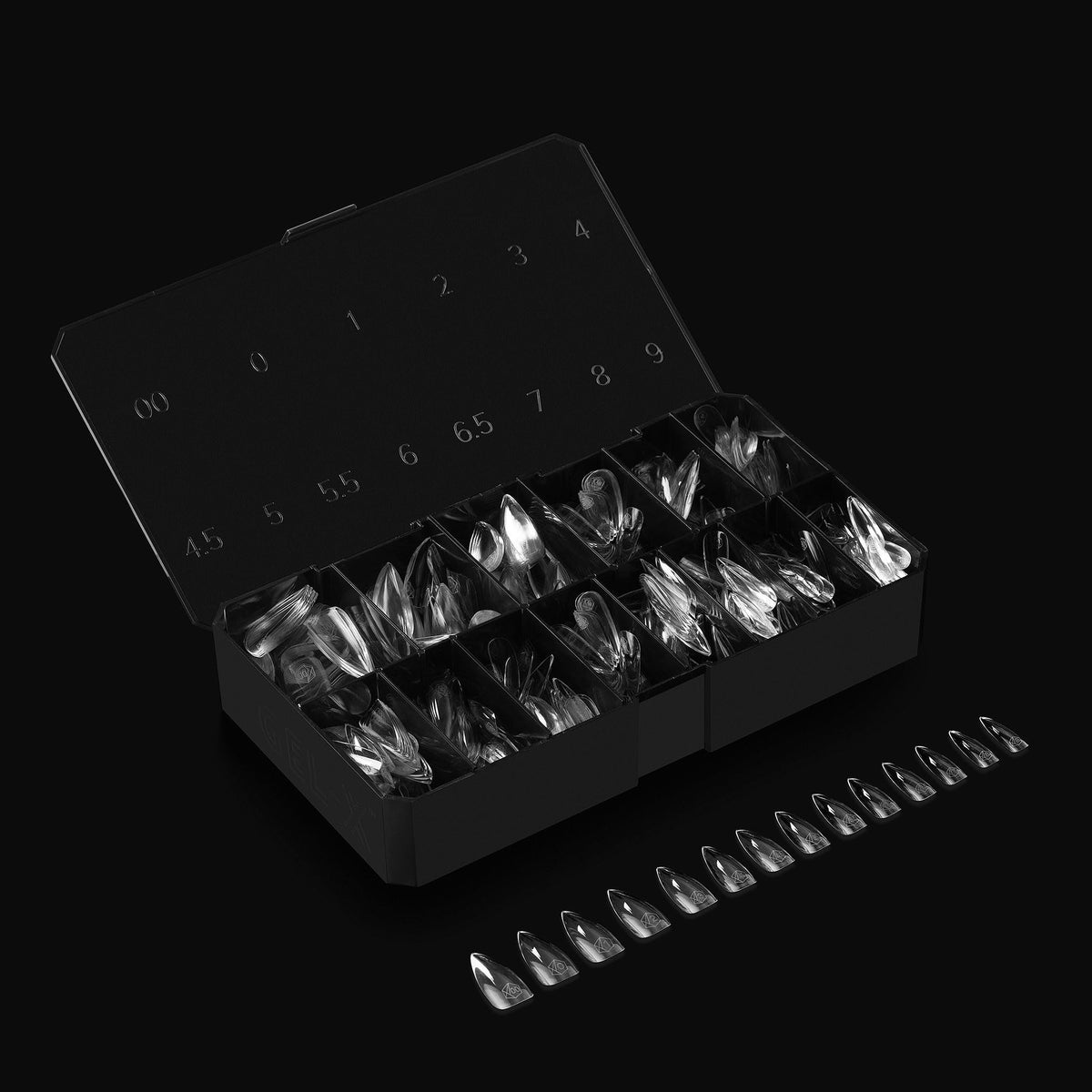 Apres Gel-X® Stiletto Box of Nail Tips | 280 Gel-X Tips, Soft Gel Tips, 14 Sizes 00-9 | Half-sizes Included (Sculpted Stiletto Medium, 280 Count)