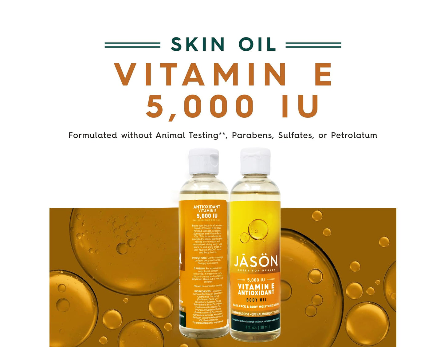JASON Vitamin E 5,000 IU All Over Body Nourishment Oil, 4 oz. (Packaging May Vary) Beauty & Personal Care JASON