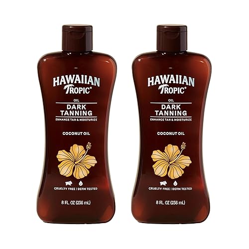 Hawaiian Tropic Dark Tanning Oil, 8Fl Oz | Moisturizing Body Oil with Cocoa Butter, Tan Enhancer, 8Fl Oz each Twin Pack Beauty & Personal Care Hawaiian Tropic