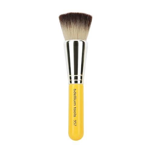Bdellium Tools Professional Makeup Brush - 957 Precision Kabuki - Short Wooden Handle for Convenient Travel, For Versatile Application (Yellow, 1pc) Beauty & Personal Care BDELLIUM TOOLS