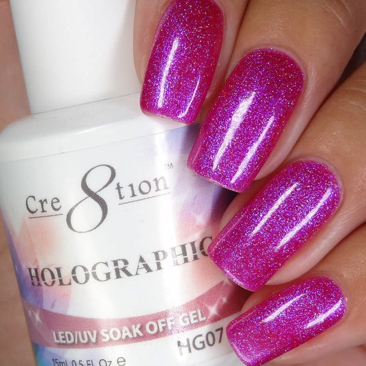 [HG07] Cre8tion - Holographic Collection Soak Off Gel [Easy Application] LED/UV cured 15mL/0.5 fl oz