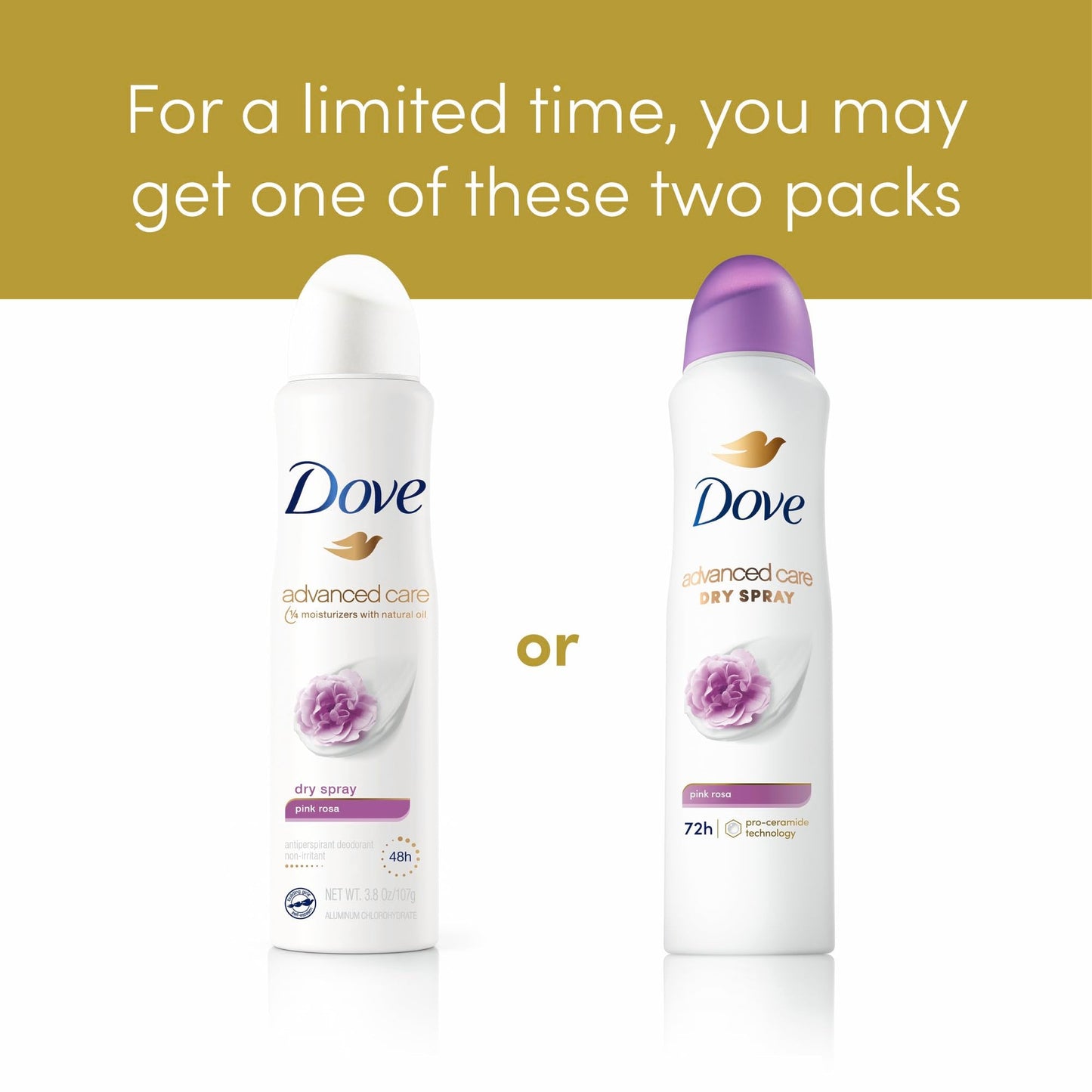 Dove Advanced Care Antiperspirant & Deodorant Spray Pink Rosa, 3 count, 72 hr Protection, 3.8 oz Beauty and Personal Care Dove