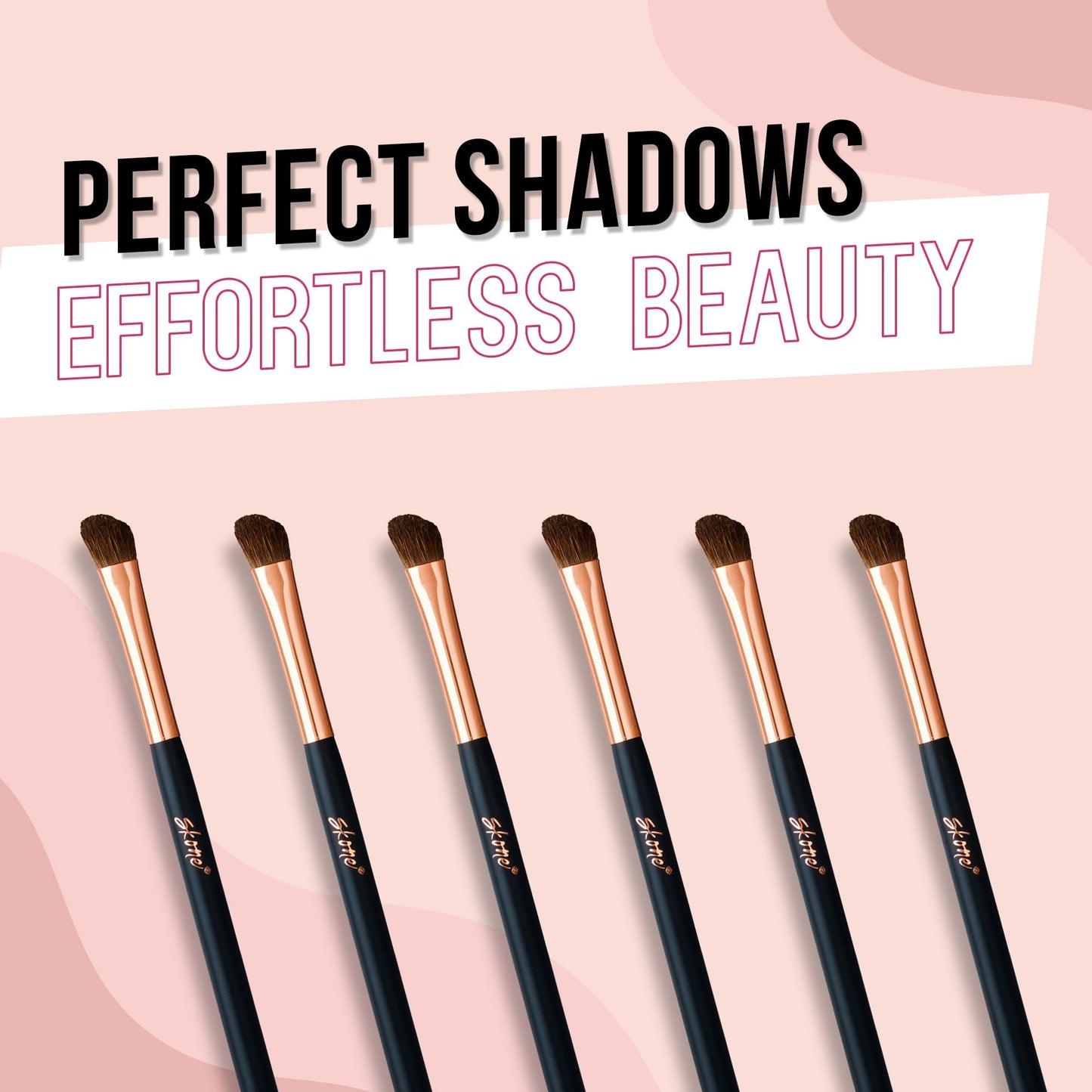 Skone Cosmetics Angle Shadow Brush - Luxe Premium Rose Gold and Synthetic Black Eye Shadow Angle Brush - Professional Grade Nylon Angled Shading Beauty & Personal Care Skone