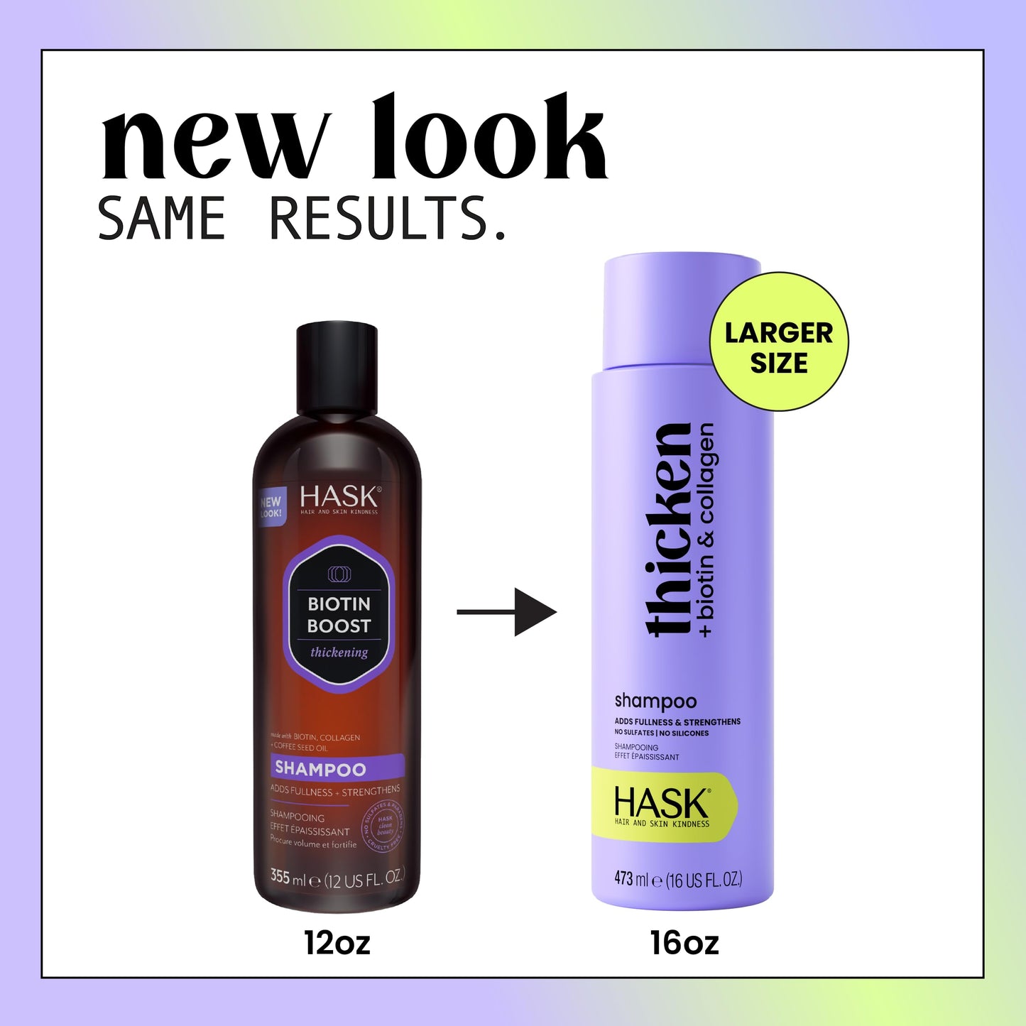 HASK Biotin & Collagan Shampoo + Conditioner Set | Color Safe, Sulfate-Free, Paraben-Free, Gluten-Free, Cruelty-Free | 16oz each, 2 Pack Beauty & Personal Care HASK