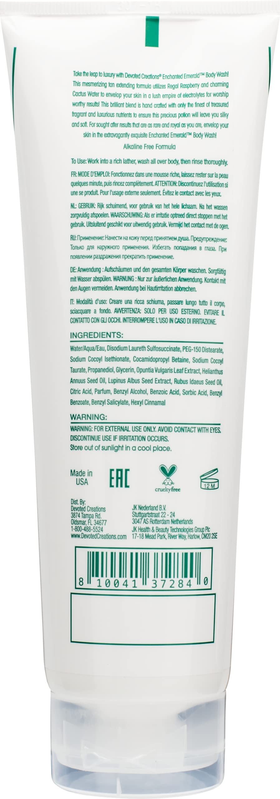 Devoted Creations Enchanted Emerald Body Wash - Brilliance Boosting Nutrient Infused Body Wash with Captivating Collagen, Exuberant Electrolytes Beauty & Personal Care Devoted Creations