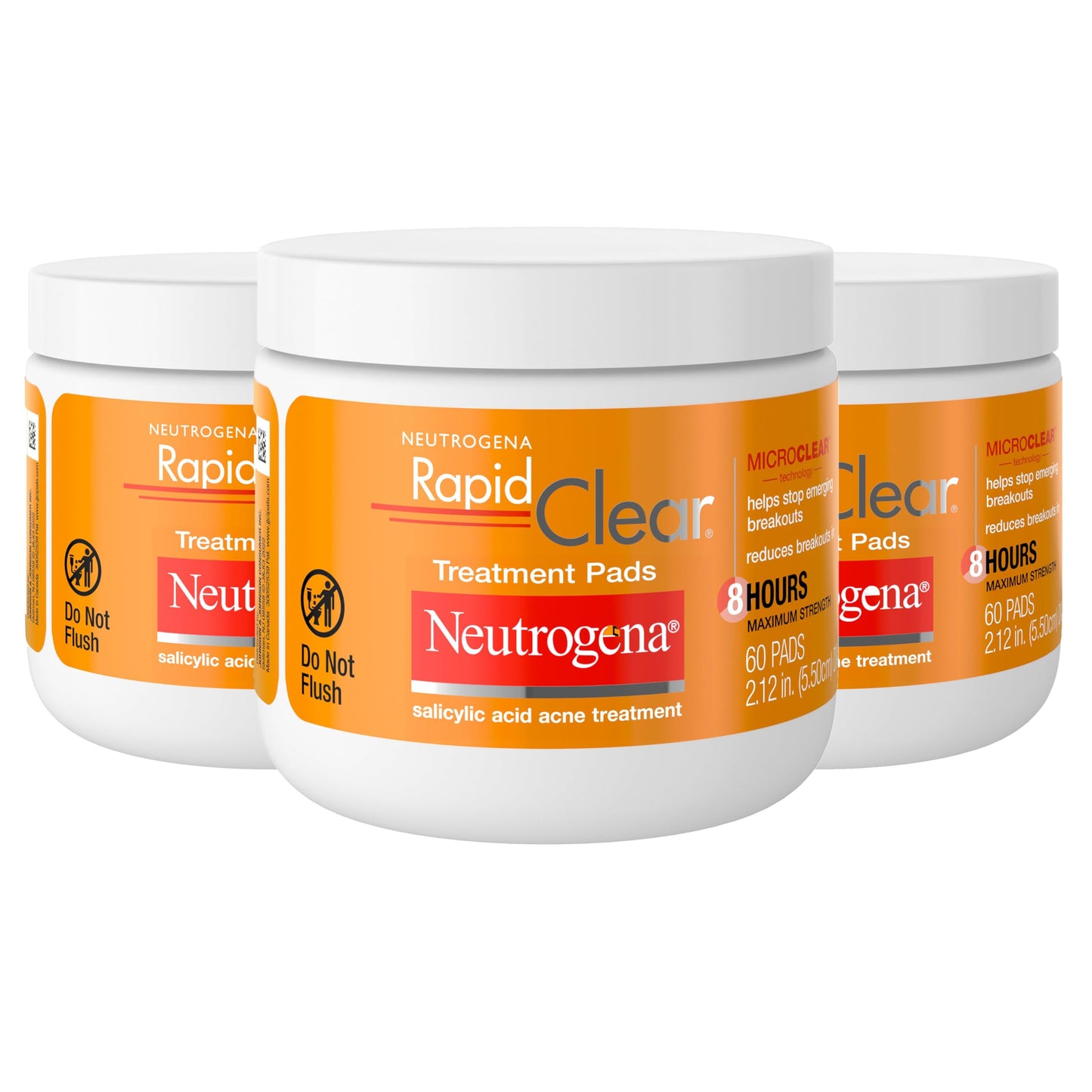 Neutrogena Rapid Clear Maximum Strength Acne Face Pads with 2% Salicylic Acid Acne Medication to Help Fight Breakouts, Oil-Free Facial Cleansing Pads Beauty & Personal Care Neutrogena