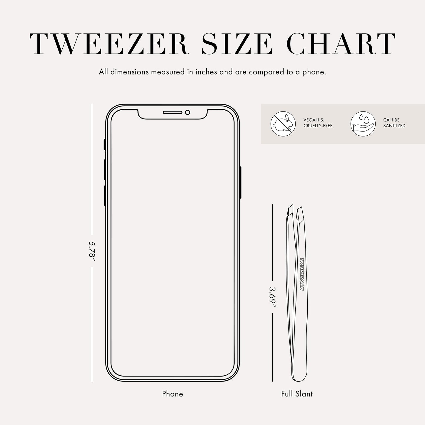 Tweezerman Stainless Steel Slant Tweezer - Eyebrow Tweezers for Women and Men (Black) Beauty & Personal Care Tweezerman