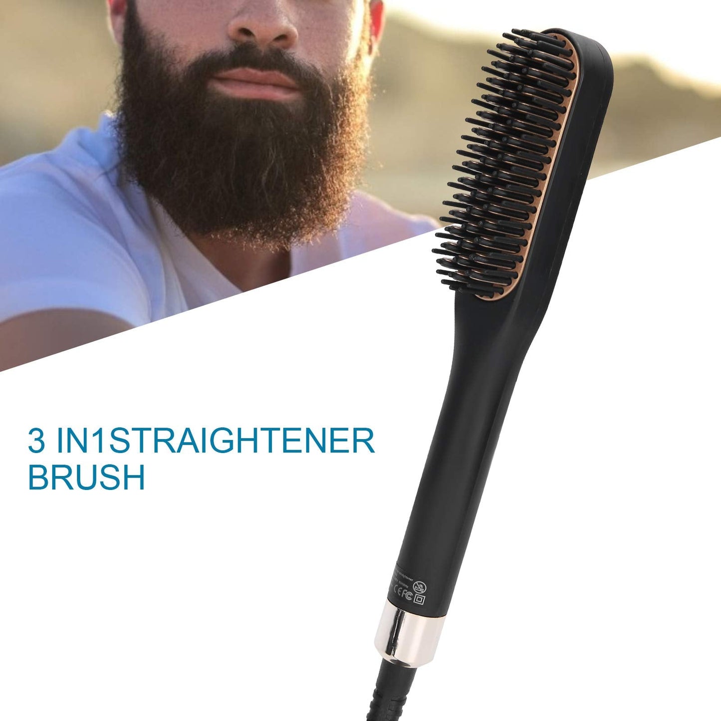 Electric Comb Beard Brush Straightener Heated for Men Hair straightening vovo Beauty and Personal Care HURRISE