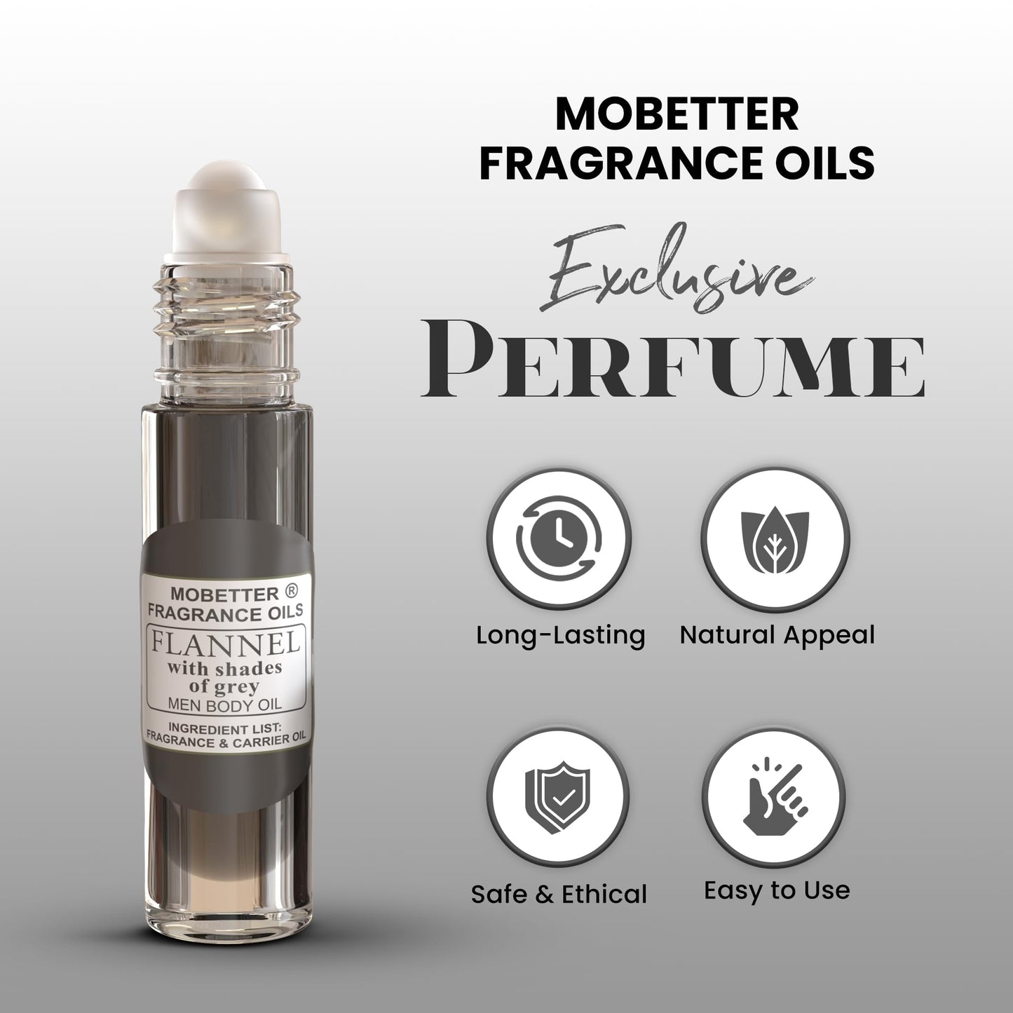 Flannel With Shades of Grey Men Fragrance Body Oil Beauty & Personal Care MOBETTER FRAGRANCE OILS
