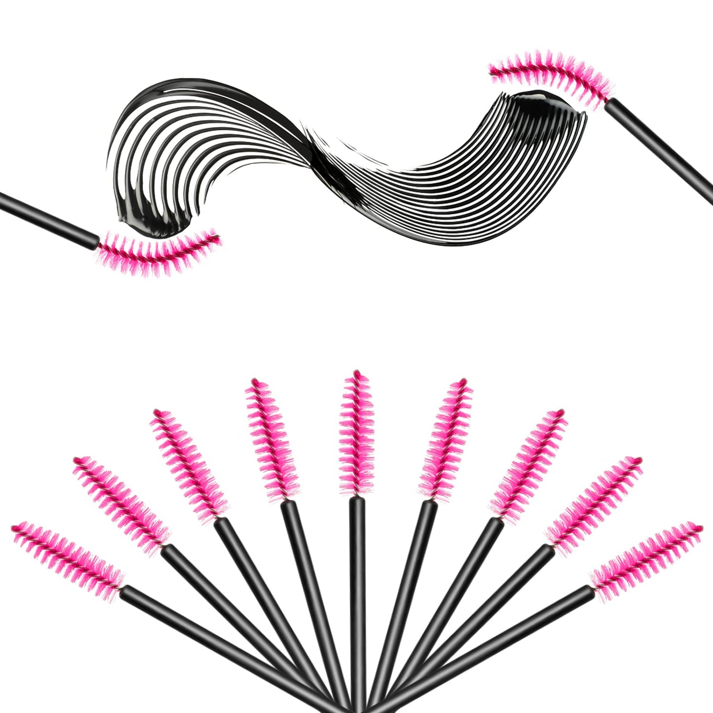 200Pcs Disposable Eyelash Wands Mascara Brushes Eyebrow Brush Lash Extension Combs Applicator Makeup Brush Rose red Beauty & Personal Care Queen Scepter