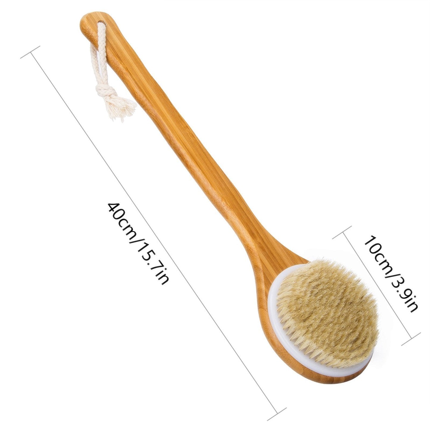 Janrely Bath Dry Body Brush Natural Bristles Back Scrubber With Long Wooden Handle For Cellulite And Exfoliating Beauty and Personal Care Janrely