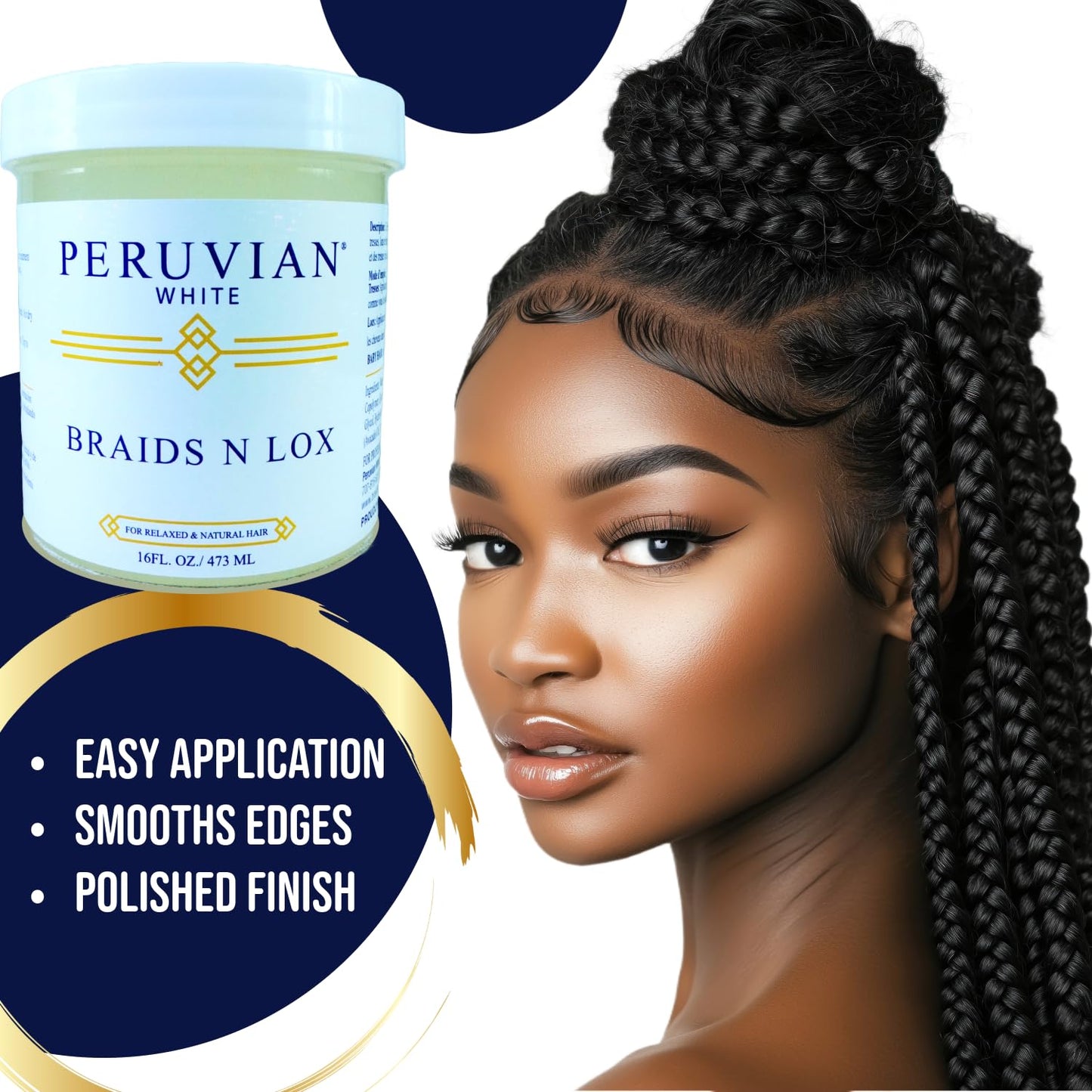 Peruvian white Braids N Lox Gel - Smooths Edges,Locks in Style Beauty & Personal Care Peruvian white