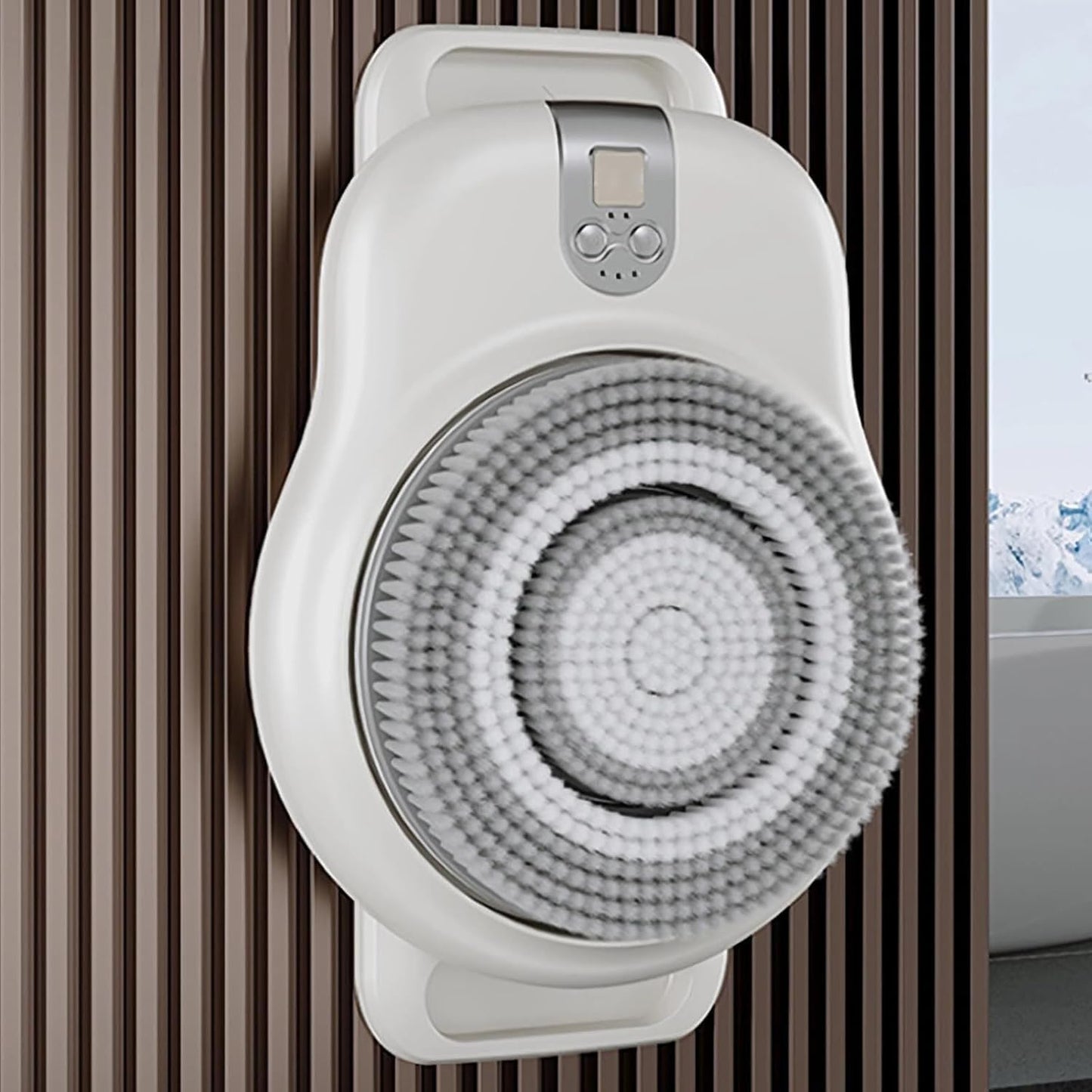 Smart Wall Mounted Exfoliating Brush, Shower Wall Mounted Back Scrubber, Shower Back Scrubber Wall Mounted with 7in Brush Head, 360° Rotation, 2-Speed Beauty and Personal Care LZDOYY