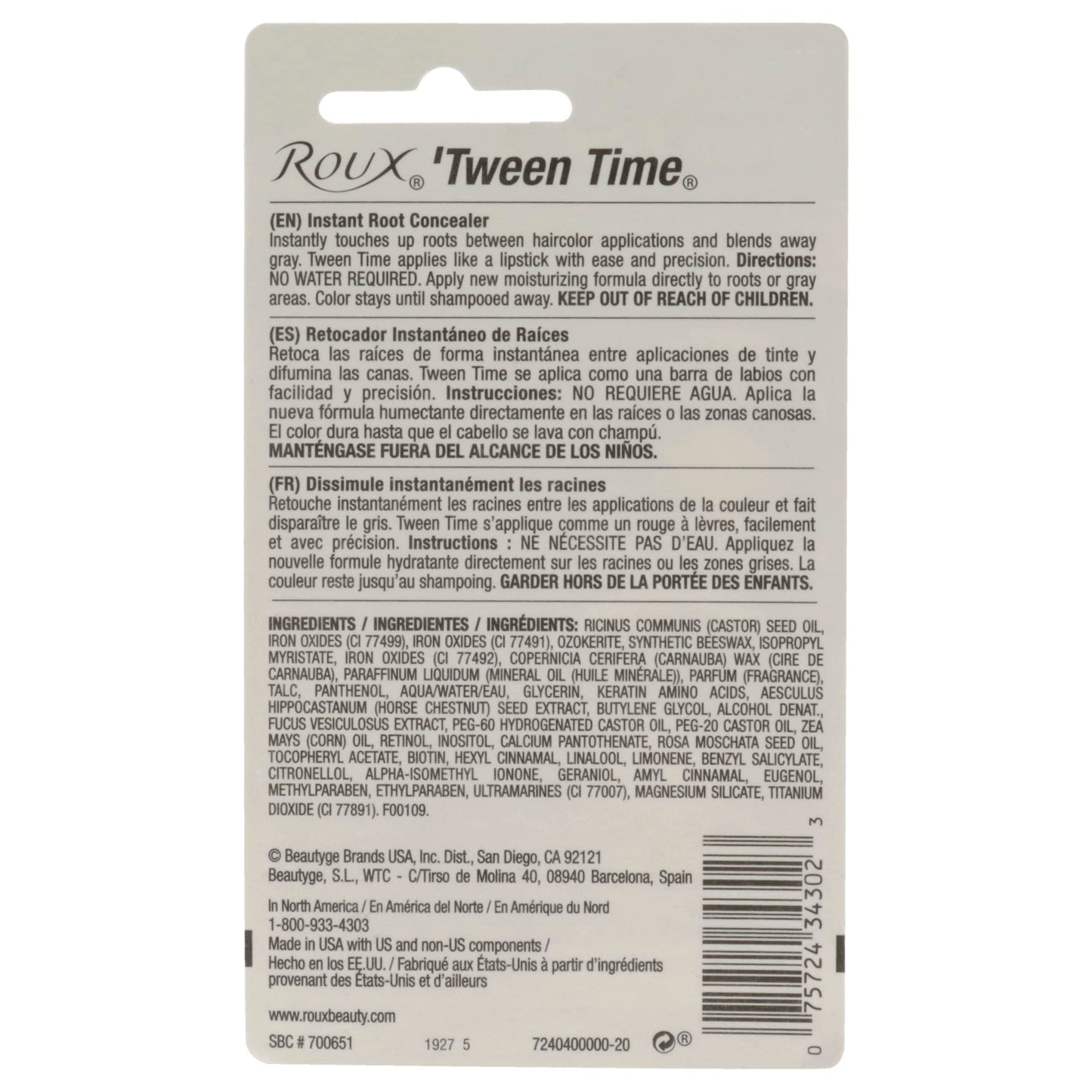 Roux Tween Time Instant Root Concealer Stick - Dark Brown Concealer Unisex 0.28 oz Beauty & Personal Care Roux