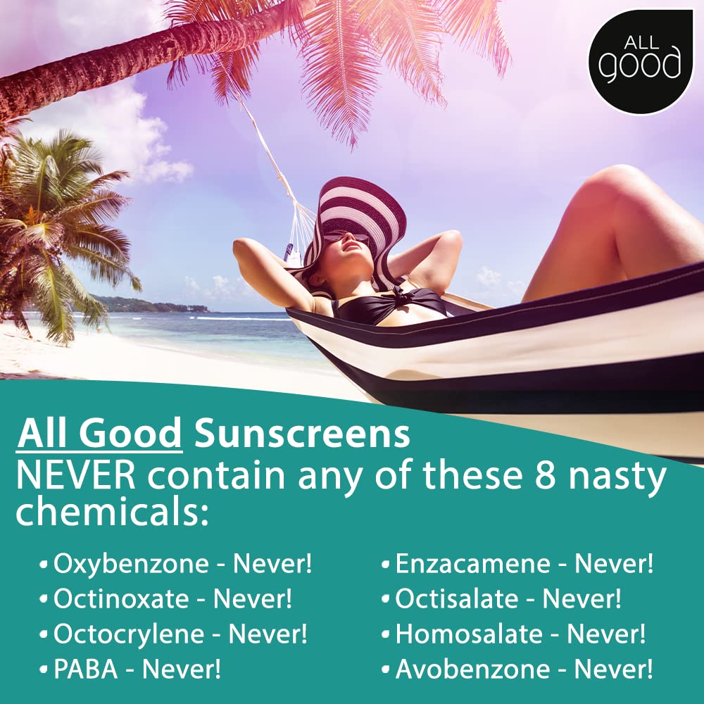 All Good Sport Sunscreen Spray - UVA/UVB Broad Spectrum SPF 30 - Water Resistant, Coral Reef Friendly - Zinc, Calendula, Aloe (6 oz) Beauty & Personal Care All Good Makes Everything Better