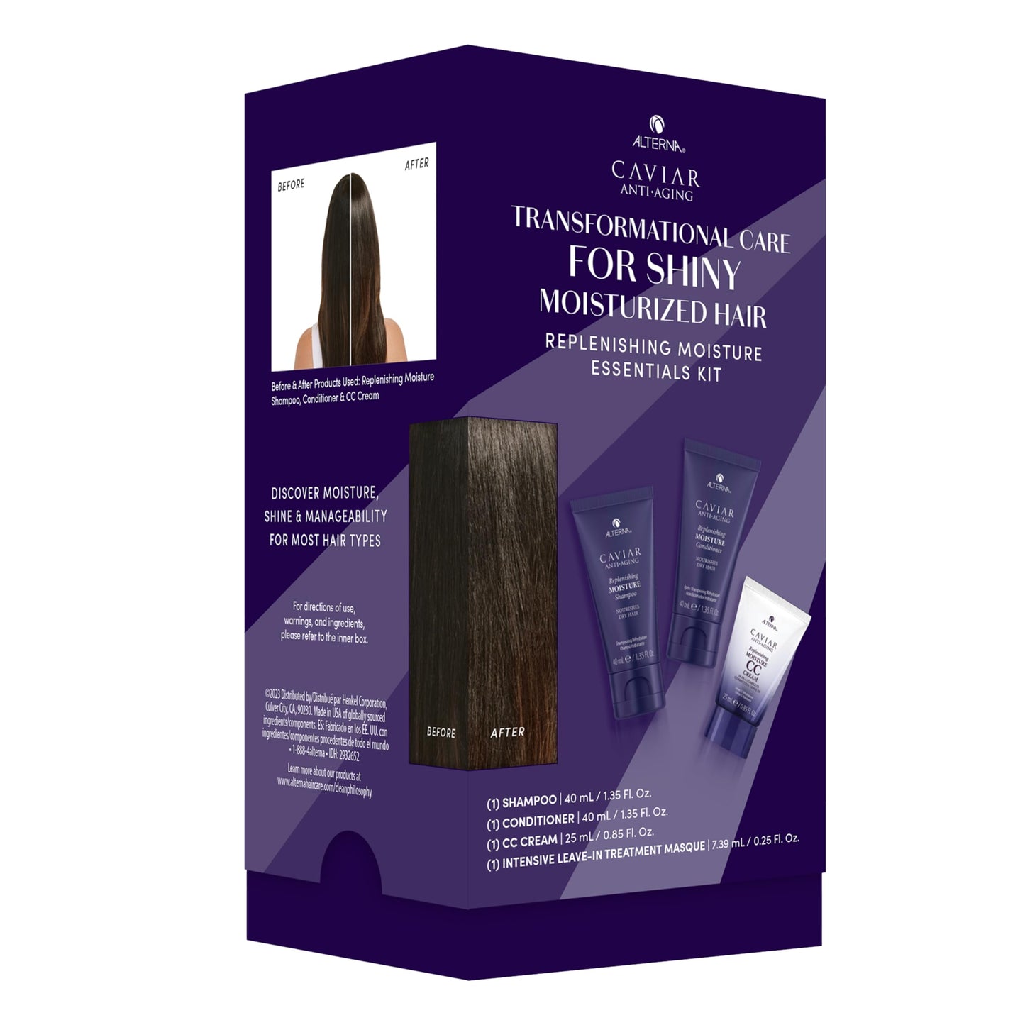 Alterna Haircare CAVIAR Anti-Aging Replenishing Moisture Trial Kit - Shampoo, Conditioner, Leave-In CC Cream | For Dry, Brittle Hair | Protects Beauty & Personal Care Alterna