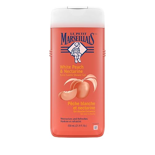 Le Petit Marseillais Extra Gentle Shower Gel with White Peach & Nectarine, Moisturizing & Nourishing French Body Wash pH Neutral for Skin, 21.9 fl. oz Beauty & Personal Care Le Petit Marseillais