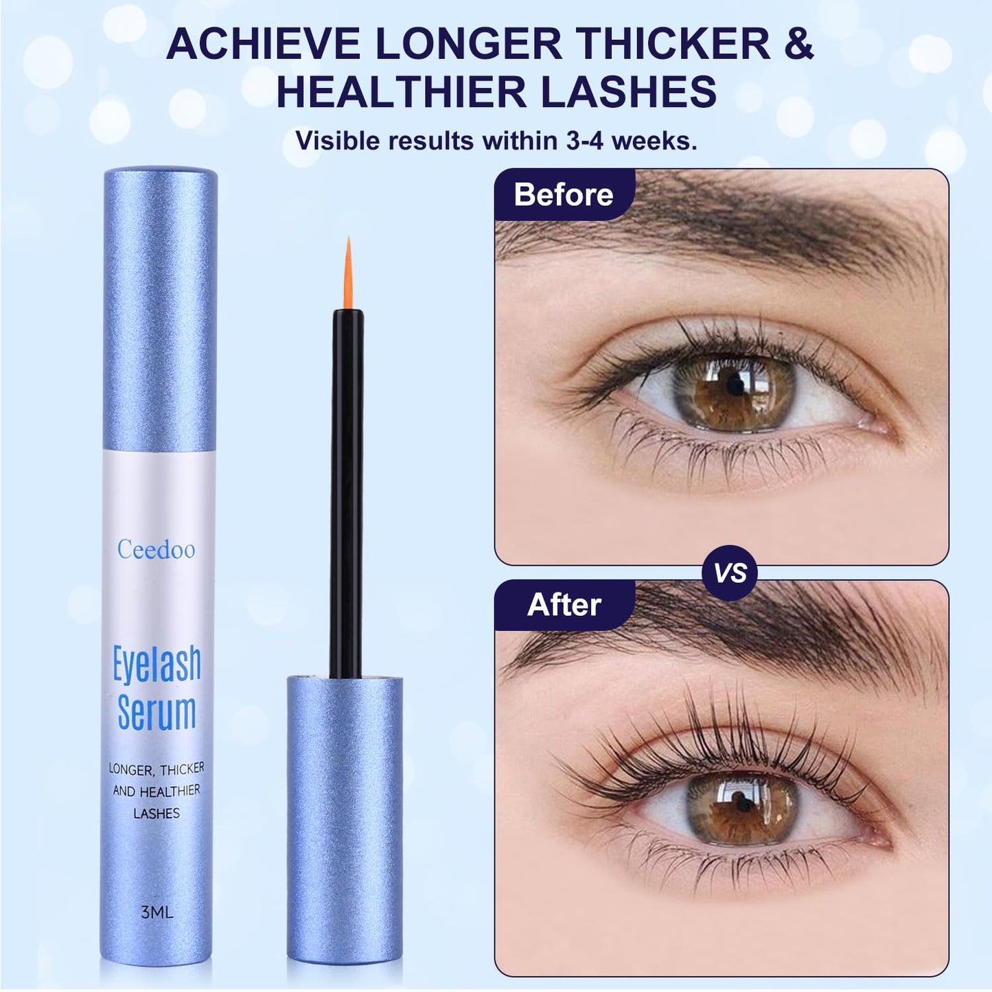 Ceedoo Advanced Eyelash Serum for Thicker, Longer & Longer Looking Eyelashes and Eyebrows, Vegan & Cruelty-Free - Stronger, Thicker Lash Enhancing Beauty & Personal Care ceedoo