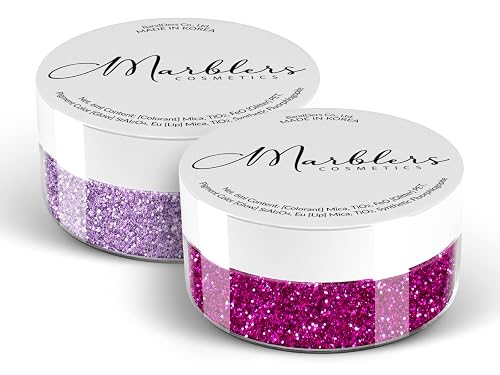 MARBLERS Twinkle Face & Body Glitter Duo [Hot Plum & Light Purple] 0.36oz (10g) | Non-Toxic | Cruelty-Free | Eyeshadow, Nail Polish, Nail Art | Beauty & Personal Care MARBLERS