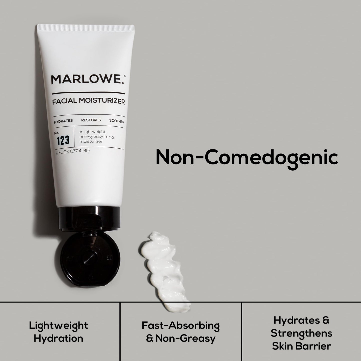 MARLOWE. No.123 Men’s Facial Moisturizer, Lightweight Daily Lotion with Aloe Vera & Green Tea for Soft, Hydrated Skin, Fresh Aloe Citron Scent Beauty & Personal Care MARLOWE.