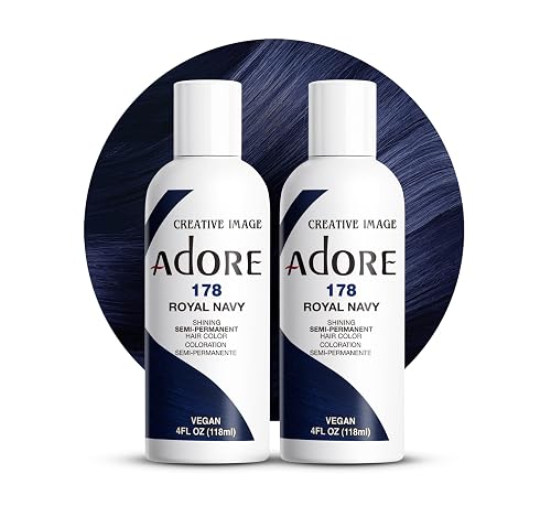 Adore Semi Permanent Hair Color (178 Royal Navy) (2 Pack) | Vegan & Cruelty-Free Blue Hair Dye | No Ammonia, No Peroxide, No Alcohol | 4 Fl Oz Beauty & Personal Care Adore