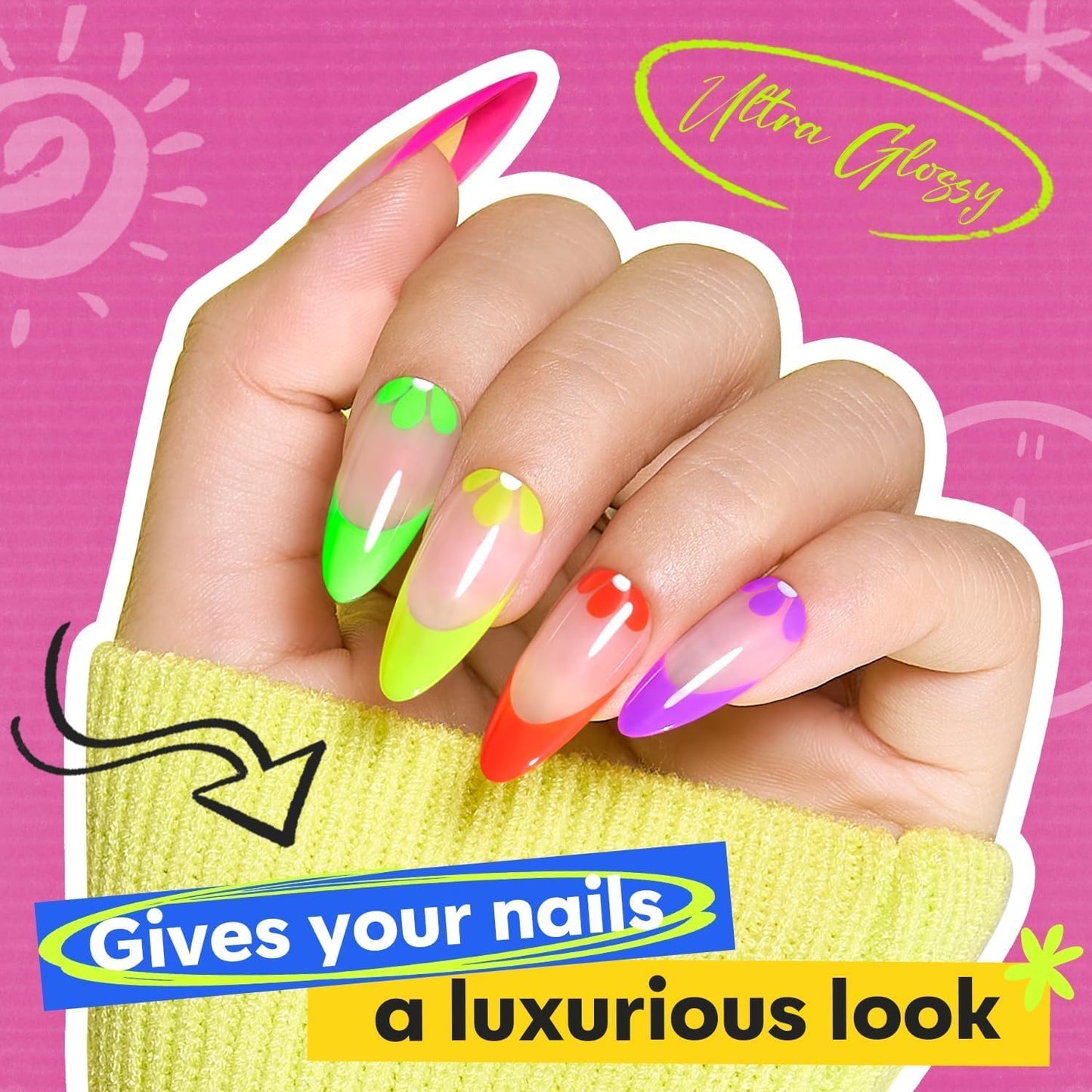 modelones Neon Nail Polish, 6 Colors Spring Summer Blue Green Purple Rose Orange Yellow Quick Dry Mini Starter Kit, Long Lasting Art DIY Manicure Set Beauty and Personal Care modelones