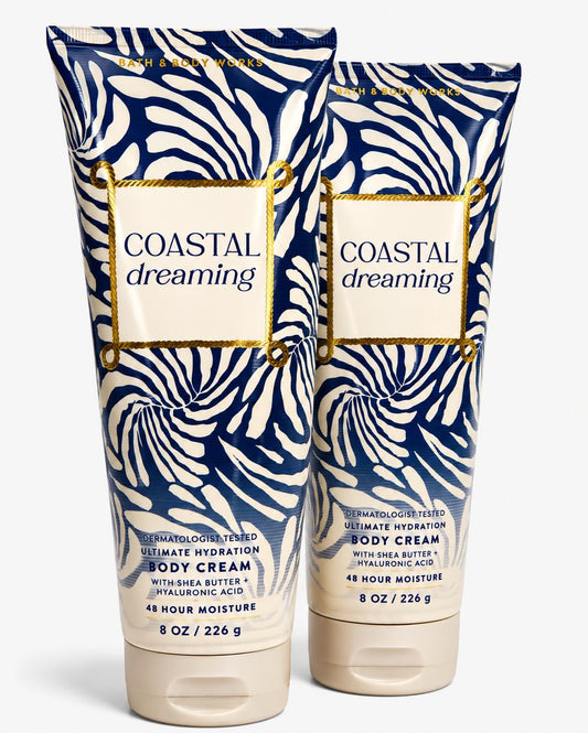 Bath & Body Works Coastal Dreaming Ultimate Hydration Body Cream 2-Pack - Salty Vanilla Driftwood Scent Beauty & Personal Care Bath & Body Works
