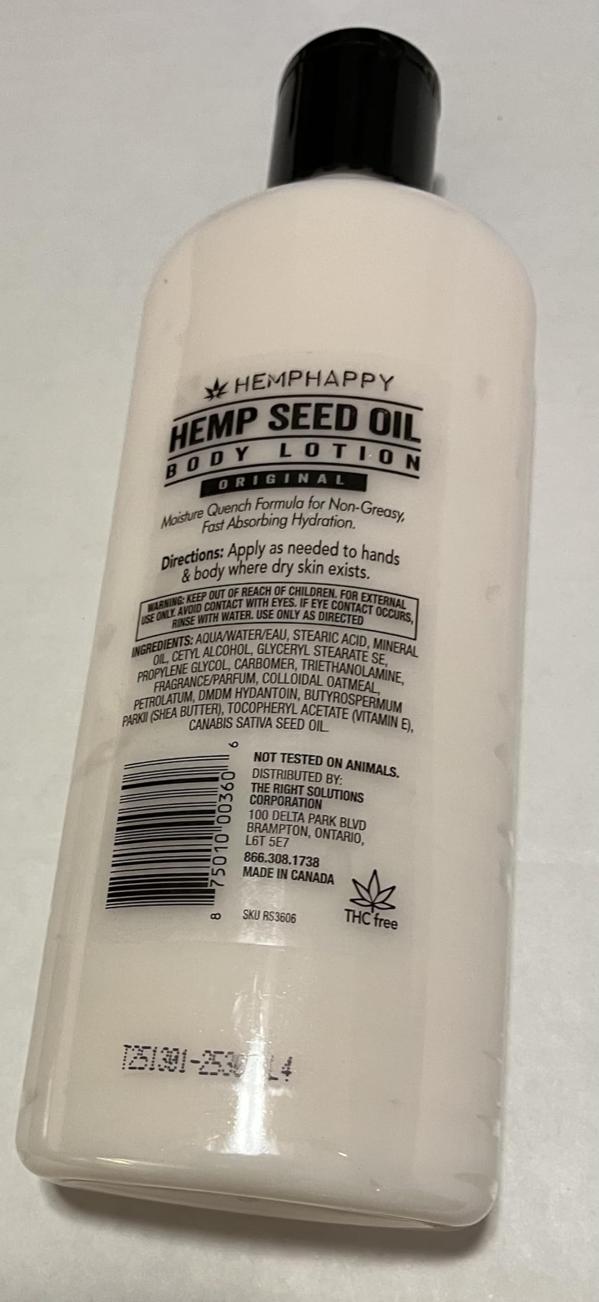 HEMPHAPPY Hemp Seed Oil Body Lotion, Original Formula, Moisture Quench Non-Greasy Fast Absorbing Hydration, 12 FL OZ Beauty & Personal Care HEMPHAPPY