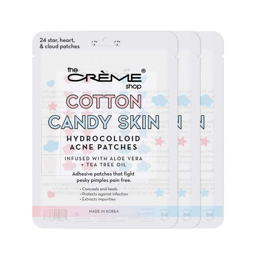 The Crème Shop Cotton Candy Skin Hydrocolloid Acne Patches - Pimple Treatment with Salicylic Acid & Witch Hazel - 3 Sizes, 72 Patches Beauty & Personal Care The Crème Shop