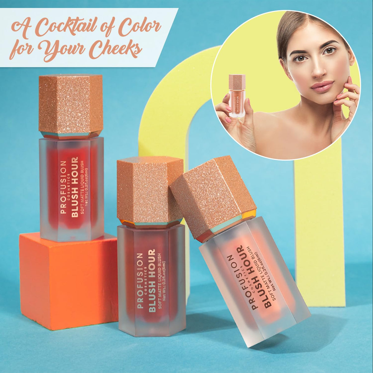 Profusion Cosmetics Blush Hour Lightweight and Long Wearing Soft Matte Cream Blush, Buildable, Natural Finish, Radiant Glow (Paloma)
