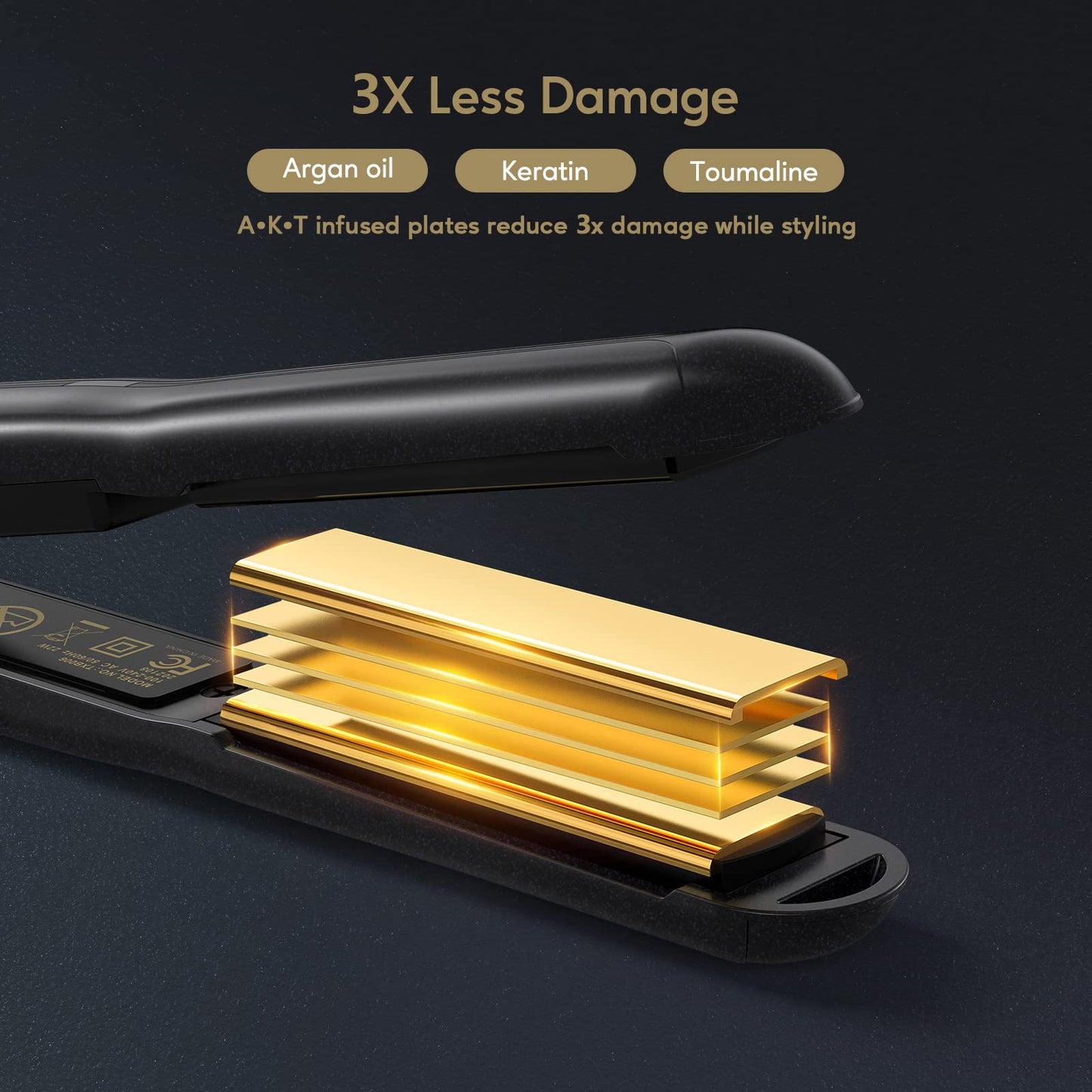 Terviiix Mini Flat Iron for Short Hair Temperature Adjustable, 1/2 Inch Mini Small Portable Ceramic Travel Hair Straightener for Men, Black Beauty & Personal Care Terviiix