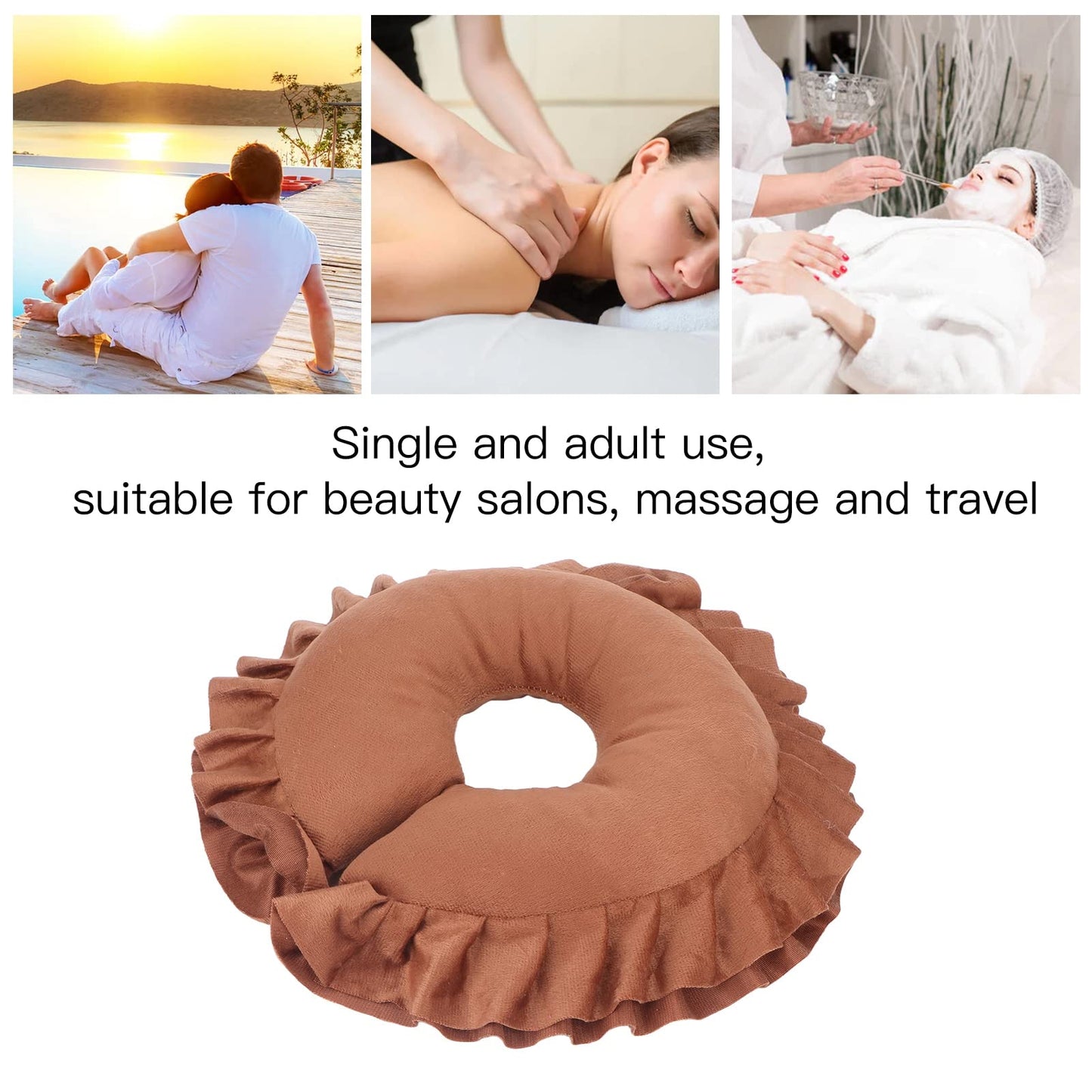 Naroote Spa Salon Face Cushion, Multipurpose Breathable 360 U Shaped Neck Cushion for Massage Traveling Beauty and Personal Care Naroote