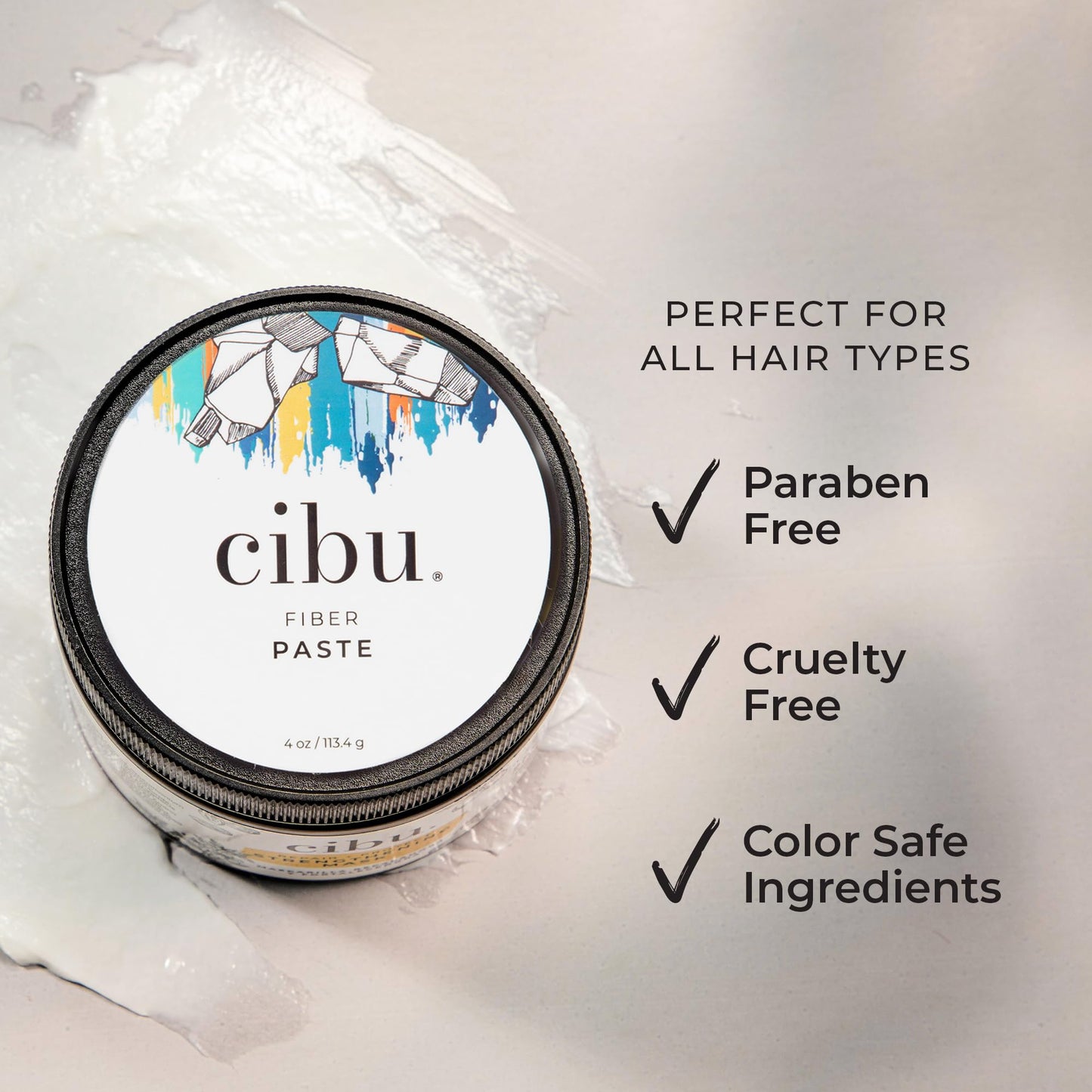 CIBU Fiber Paste - Nutrient Rich Hair Styling Paste for Men and Women - Versatile Volumizing and Fibre Rich - 4oz Beauty & Personal Care CIBU