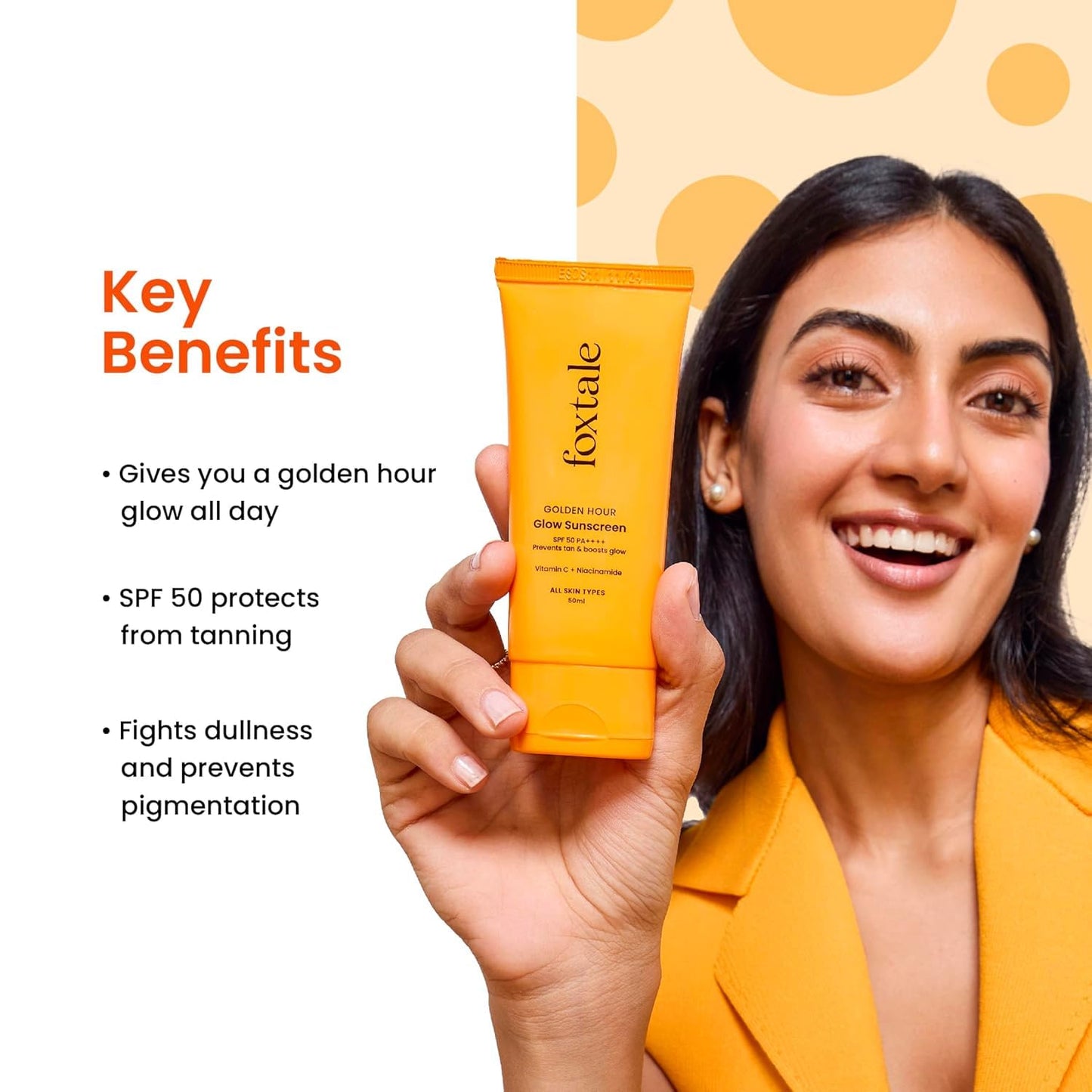 FoxTale Spf 50 Vitamin C Glow Sunscreen With Pa++++ & Niacinamide (2) Beauty & Personal Care FoxTale
