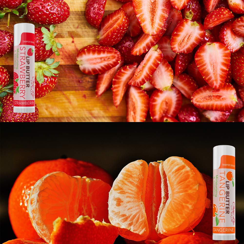 CHAP-LIP Lip Butter Lip Balm with Fruit Flavors, Cocoa Butter, Coconut Oil | Moisturizing Vitamin E & Total Hydration Treatment & Soothing Lip Therapy Beauty & Personal Care Chap-Lip