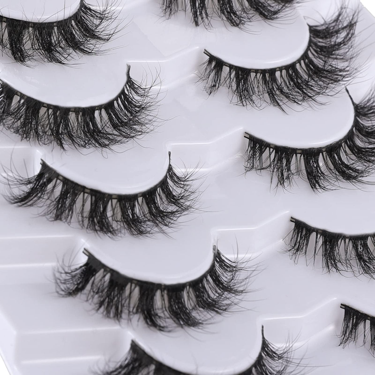 Mebver False Eyelashes Cat Eye Lashes Faux Mink Lashes Natural Look Fluffy Wispy Lashes That Look Like Extensions Pestañas Postizas D Curl Lash Strips Beauty & Personal Care Mebver