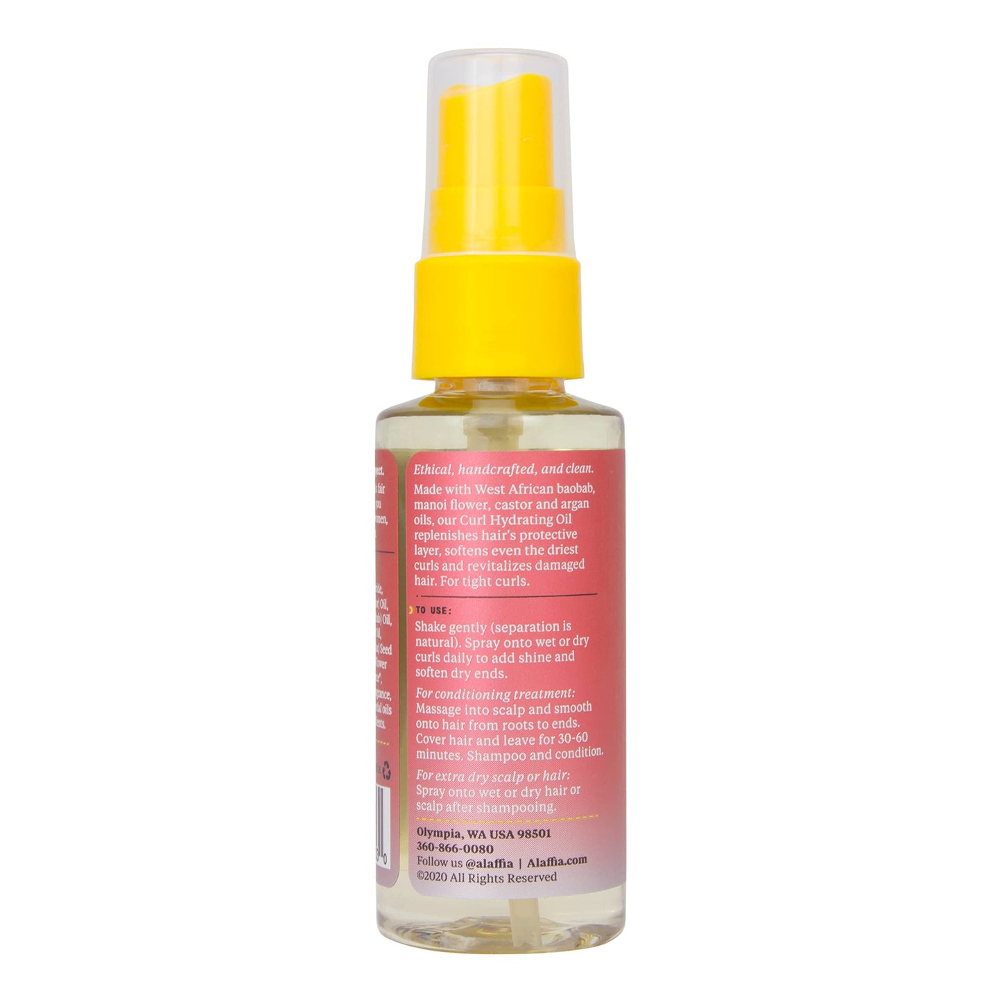 Alaffia Hair Care, Beautiful Curls Define Hydrating Oil Spray for Tight, Thick Curls, Argan Oil and Baobab, Revitalizes Dry, Damaged Hair, 2 Fl Oz Beauty & Personal Care Alaffia
