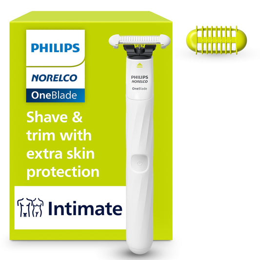 Philips Norelco OneBlade Intimate, Designed For Pubic Grooming, Trim & Shave With Extra Skin Protection, Model QP1924/70 Beauty and Personal Care Norelco