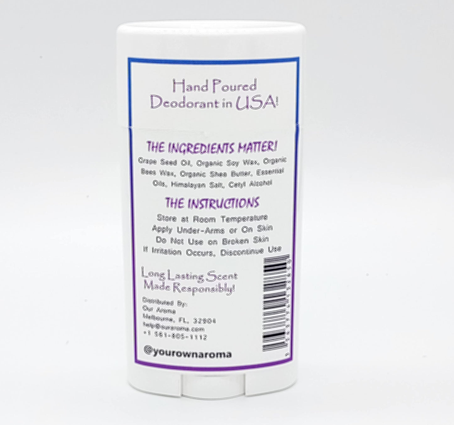 Our Aroma Lavender & Chamomile Natural Deodorant - Hand Poured Aluminum Free Deodorant - Gluten Free, Cruelty Free, Free of Parabens Beauty and Personal Care Our Aroma