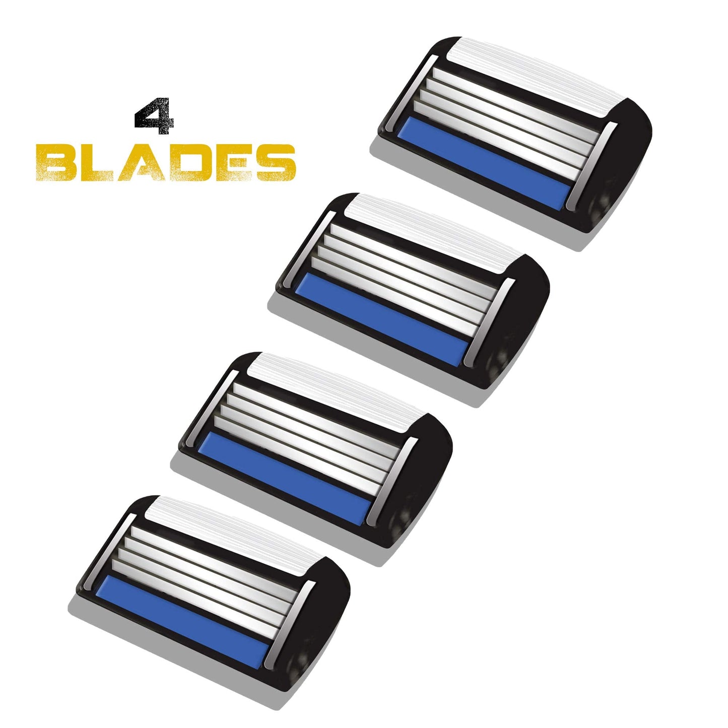 HeadBlade Men's HB4 Refill Shaving Razor Blades - 4 Stainless Steel Blades for No Tugging or Pulling, Shave Less, Works for Face, Body, and Scalp (12 Beauty and Personal Care HeadBlade