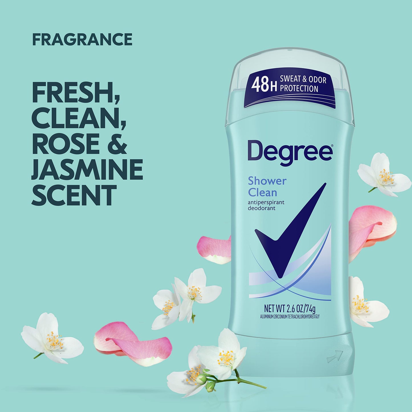 Degree Original Antiperspirant Deodorant Shower Clean 48-Hour Sweat & Odor Protection Antiperspirant for Women 2.6 oz Beauty and Personal Care Degree