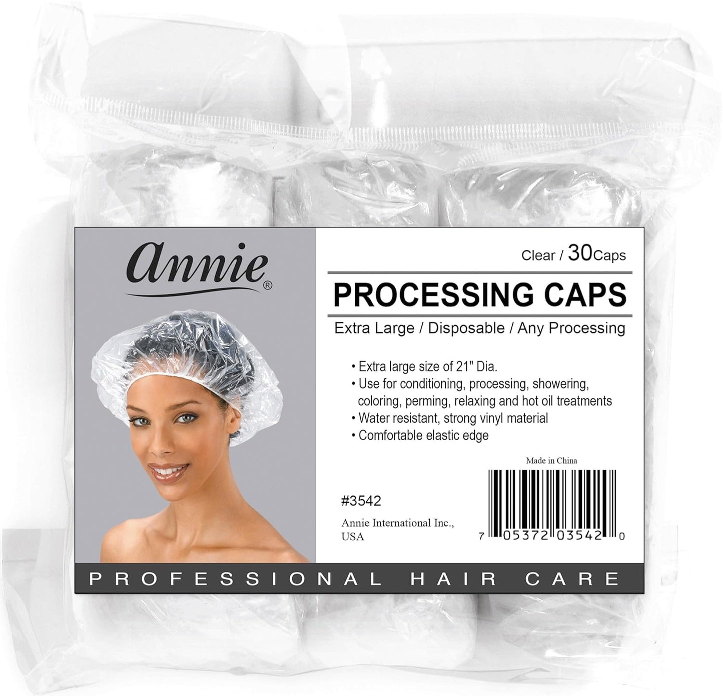 ANNIE Extra Large Processing Caps - Clear Disposable Hair Treatment Caps for Coloring, Perming, Conditioning & Showering - 100-Count XL 21? Diameter Beauty & Personal Care Annie