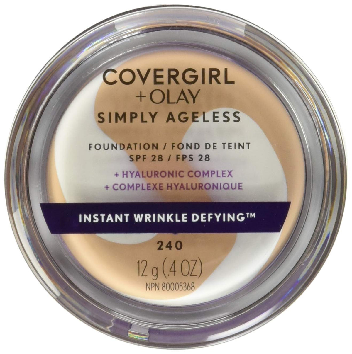 CoverGirl Face Products CoverGirl & Olay Simply Ageless Foundation, Natural Beige 240, 0.40-Ounce 12g Package