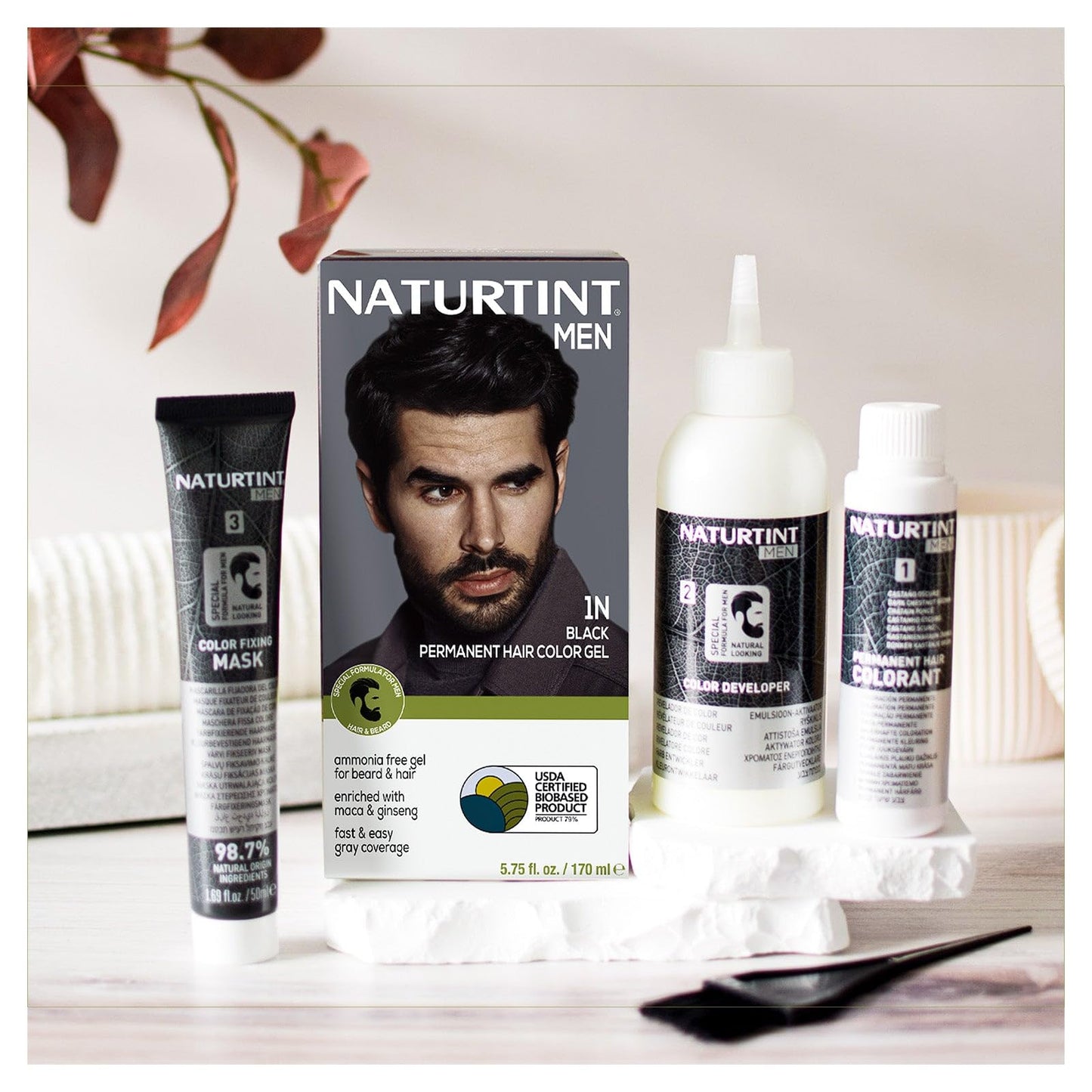 Naturtint Mens Permanent Hair Color for Hair Beard and Mustache (1N Black) Beauty & Personal Care Naturtint