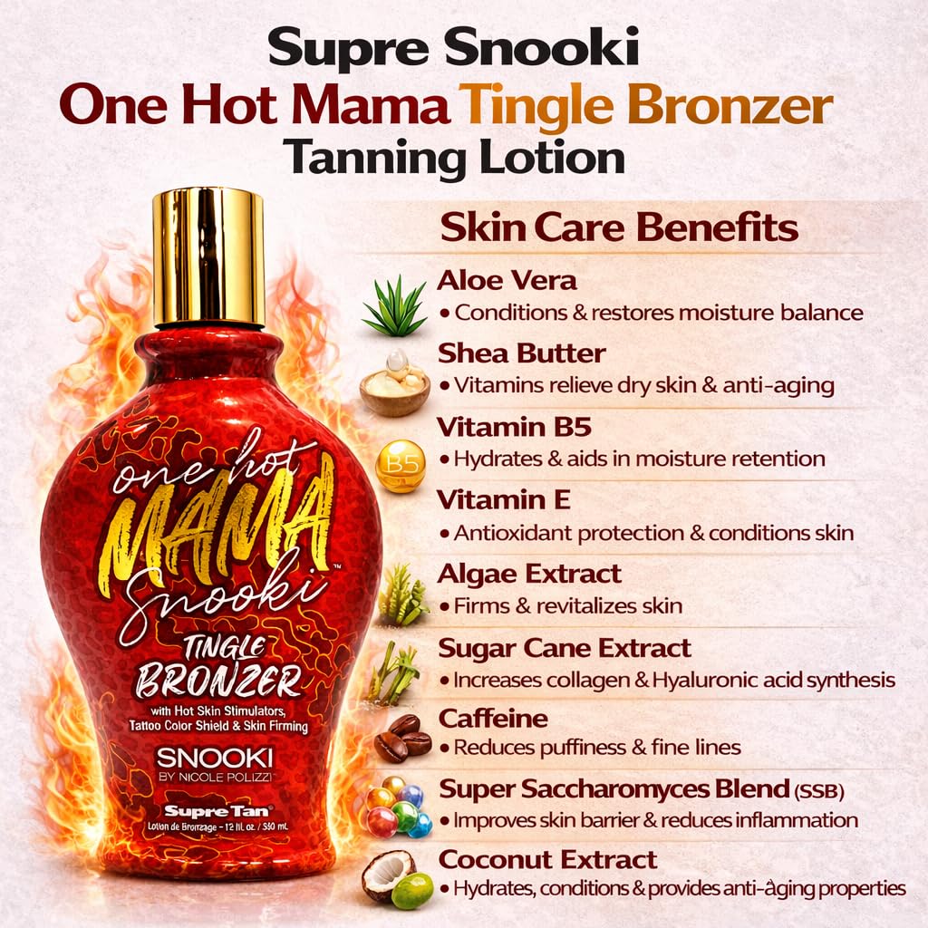 Snooki One Hot Mama Tingle bronzer with Hot Skin Stimulators, Tattoo Color Shield & Skin Firming 12oz Beauty & Personal Care Supre