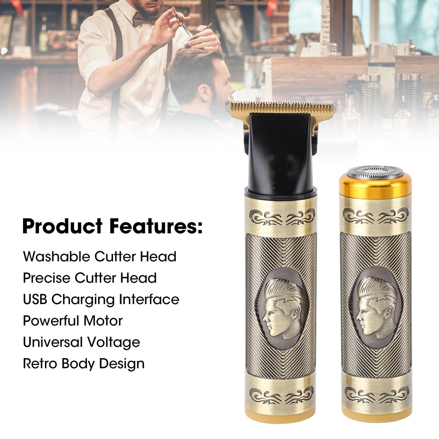 YUYTE 3 in 1 Hair Clipper Kit, Styling, Cutting, Trimming for Modern Men, ABS Alloy, Lightweight Design, Portable Travel Beauty and Personal Care YUYTE