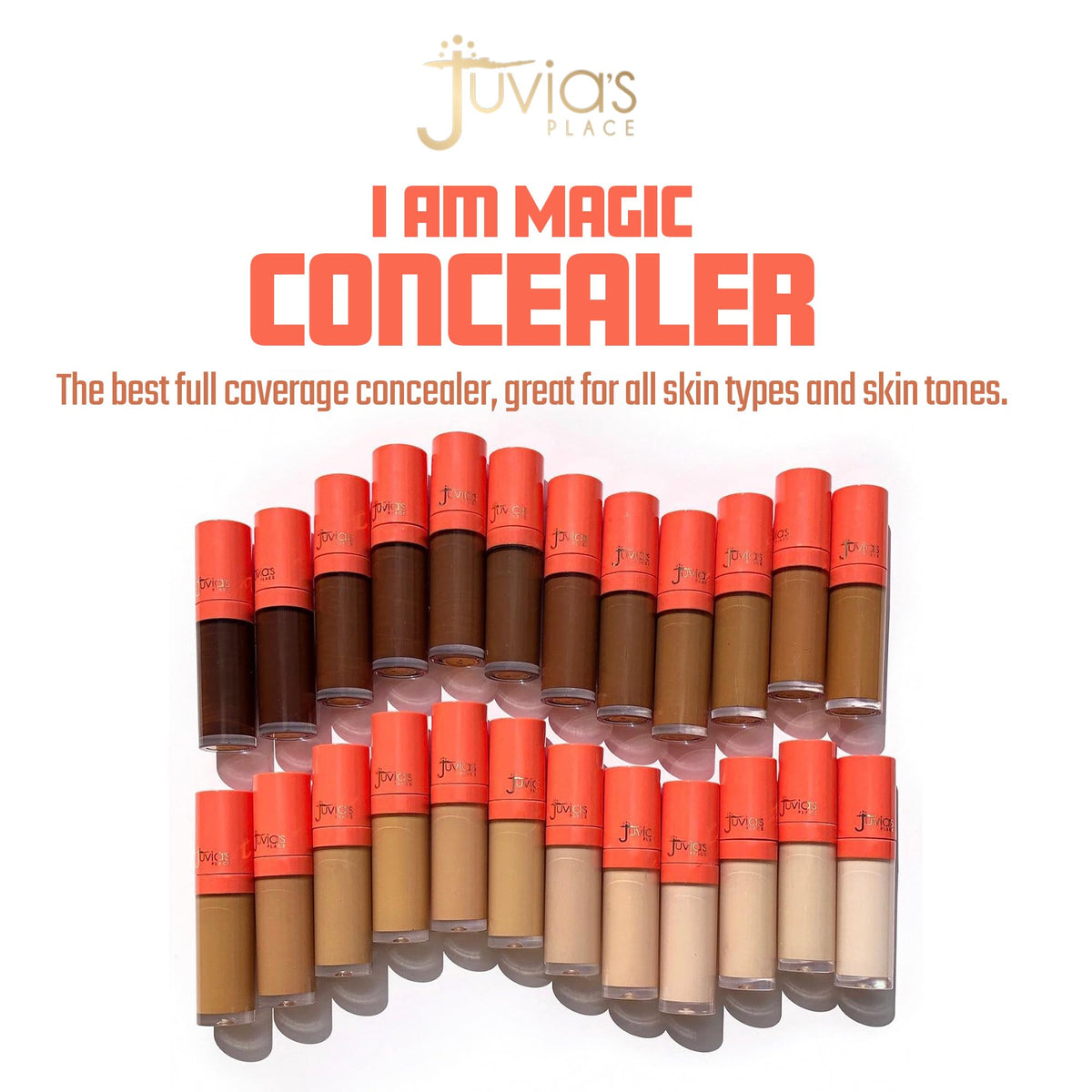Juvia's Place I Am Magic Liquid Concealer - J2 Deepest Dark with Warm Neutral Undertone / 0.34 fl oz, Full Coverage, Hydrating, Waterproof Makeup Beauty & Personal Care Juvia's Place