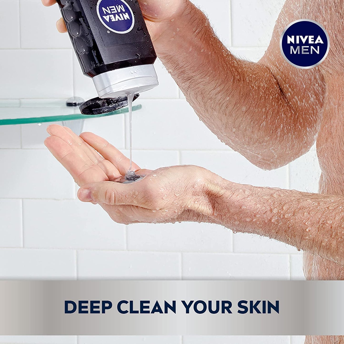Nivea Men DEEP Active Clean Charcoal Body Wash, Cleansing Body Wash with Natural Charcoal, 2 Pack of 16.9 Fl Oz Bottles Beauty & Personal Care NIVEA MEN