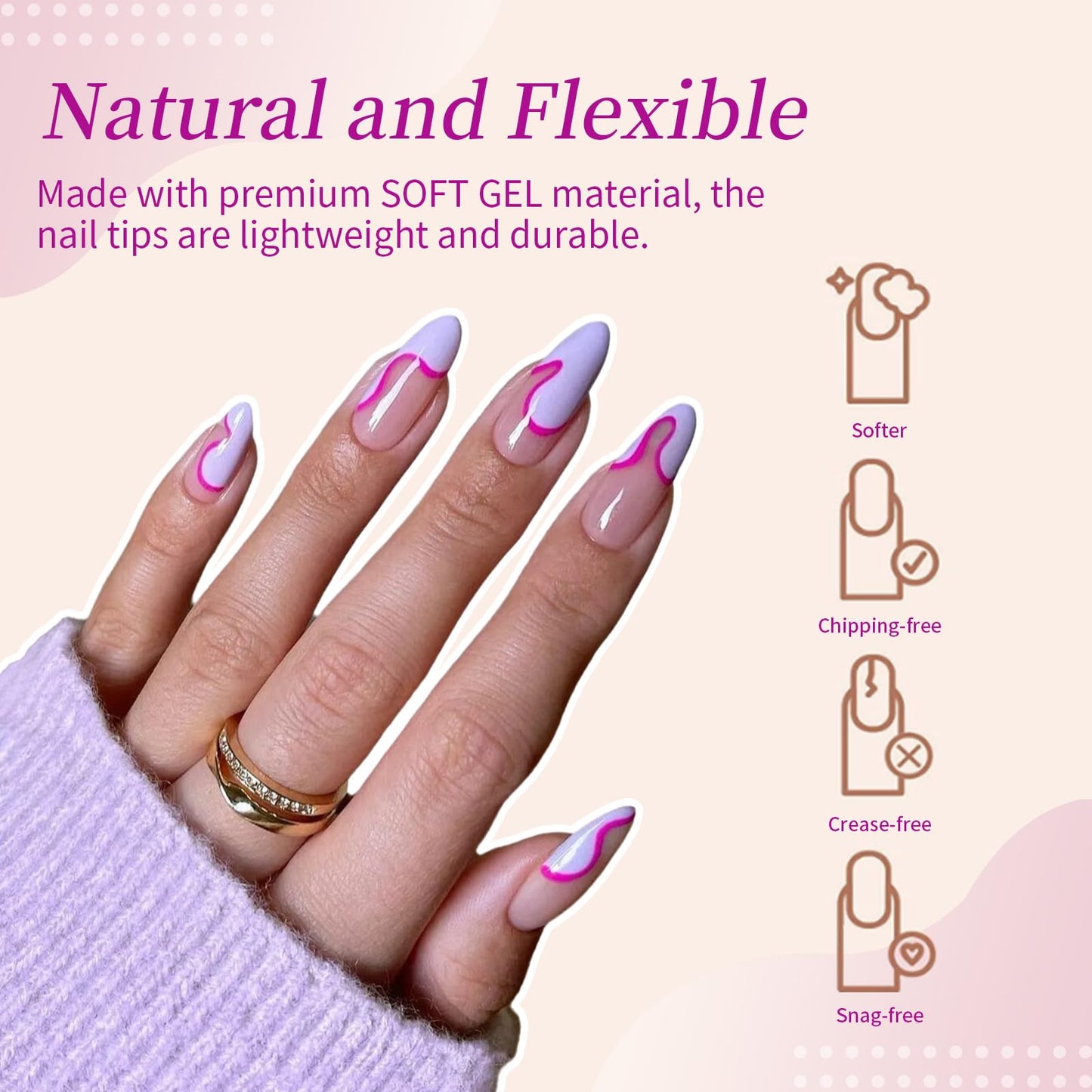 Cycullinyt 550pcs Stiletto Soft Gel Nail Tips, 11 Sizes Long Stiletto Nails Full Cover Acrylic Press on False Nail Tips No Trace for Beginners Beauty & Personal Care Cycullinyt