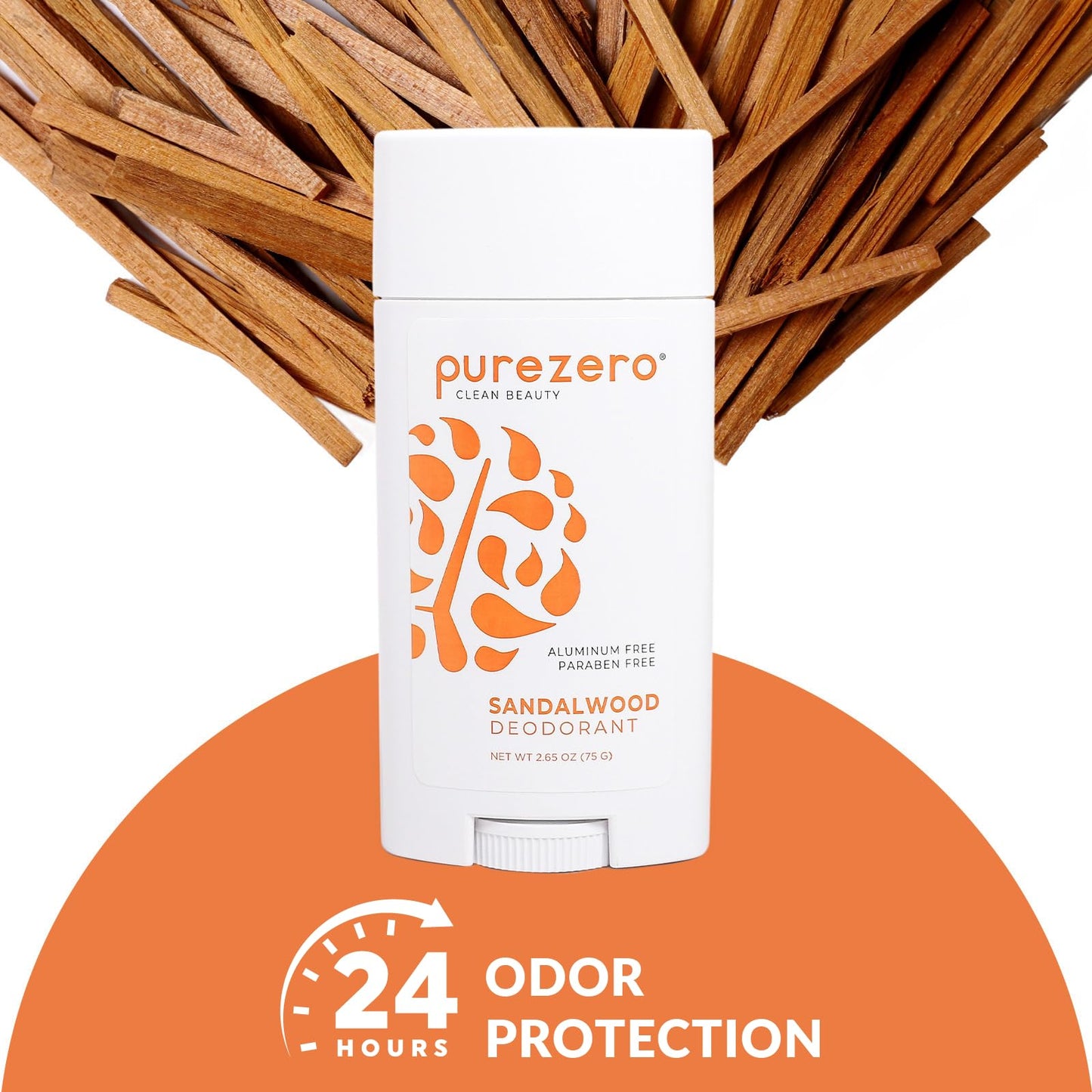 Purezero Deodorant - SANDALWOOD - Aluminum & Paraben Free with Baking Soda and 24-Hour Odor Protection - For Women & Men - Infused with Shea Butter Beauty and Personal Care Purezero